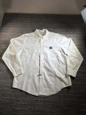 Brooks Brothers Notre Dame Fighting Irish Non-Iron Button Down Shirt White Size